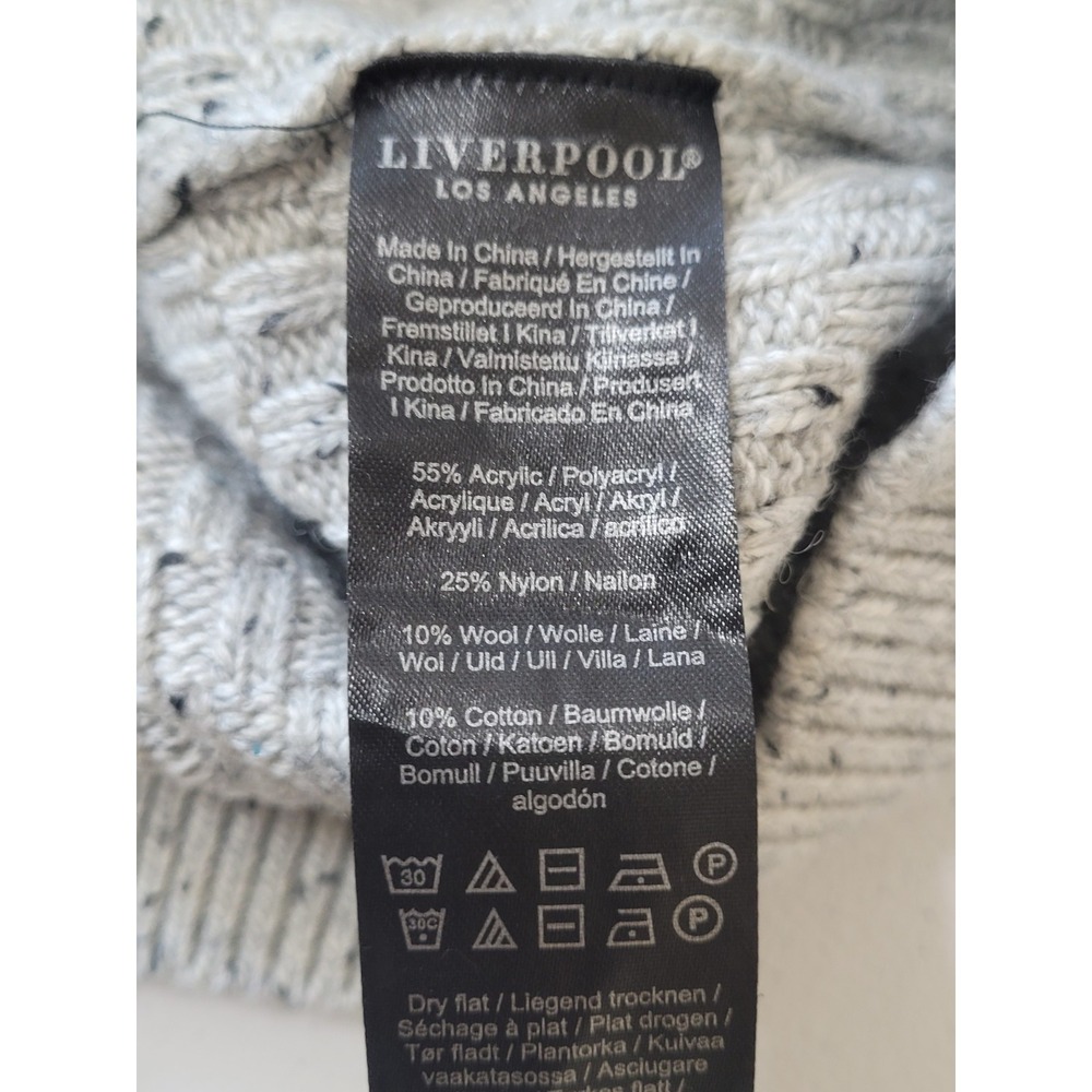 Liverpool Los Angeles Cardigan Grandpa Sweater Mens M Gray Chunky Wool Blend - Picture 8 of 9